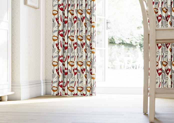 Flower Power, Scarlet - Made to Measure Curtains - Image 5